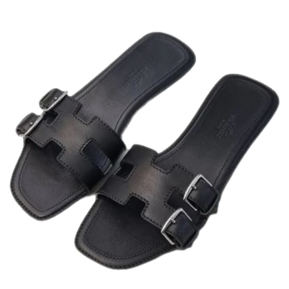 Hermes Black Sandals